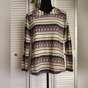 Woolrich Multicolor Striped Henley Hoodie Size XL – Like New